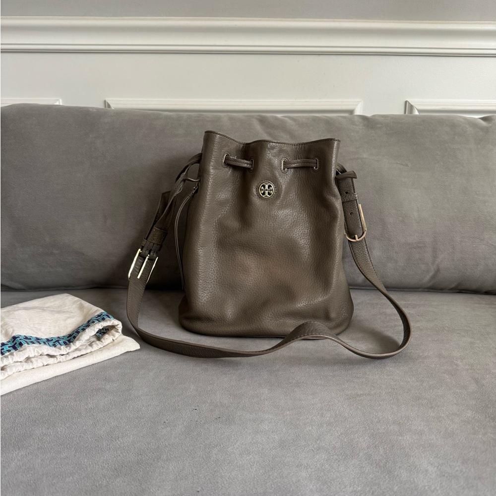 Tory Burch Taupe Leather Shoulder Bag